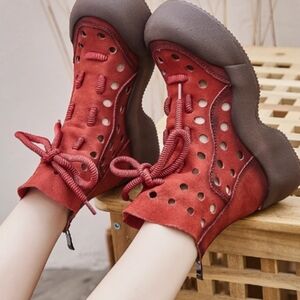 Ladies shoes deer leather shoes